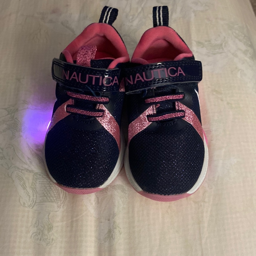 Size 5 Nautica baby girl shoes.